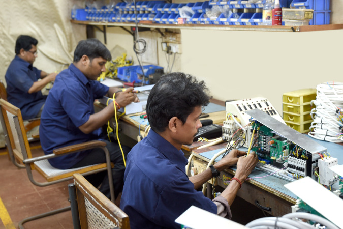 Assembly of a section of X-ray Machine in progress